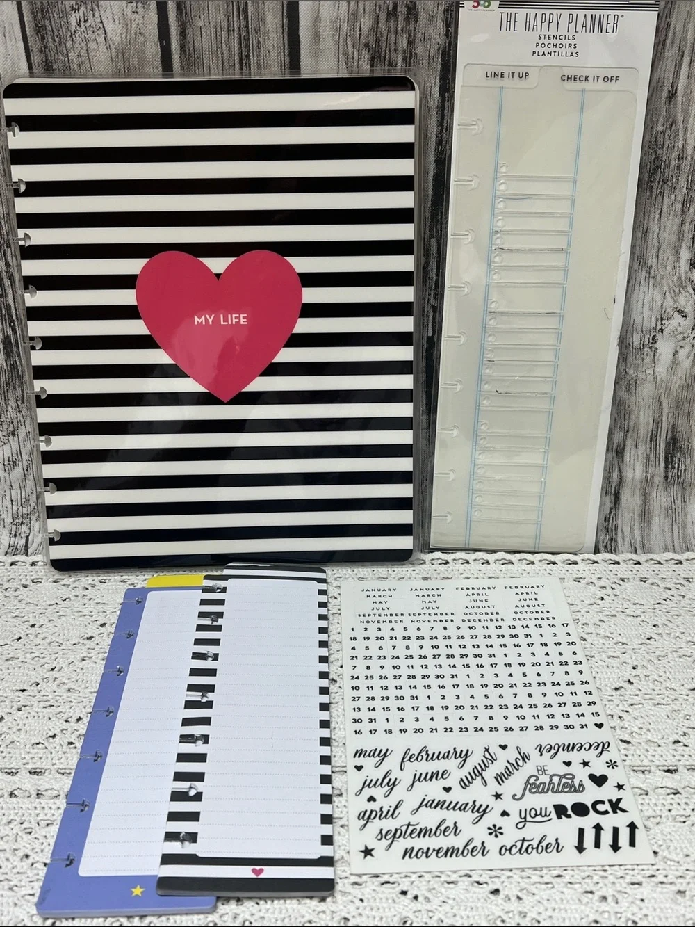 Happy Planner miscellaneous set of  vintage planner supplies with 15+ pieces